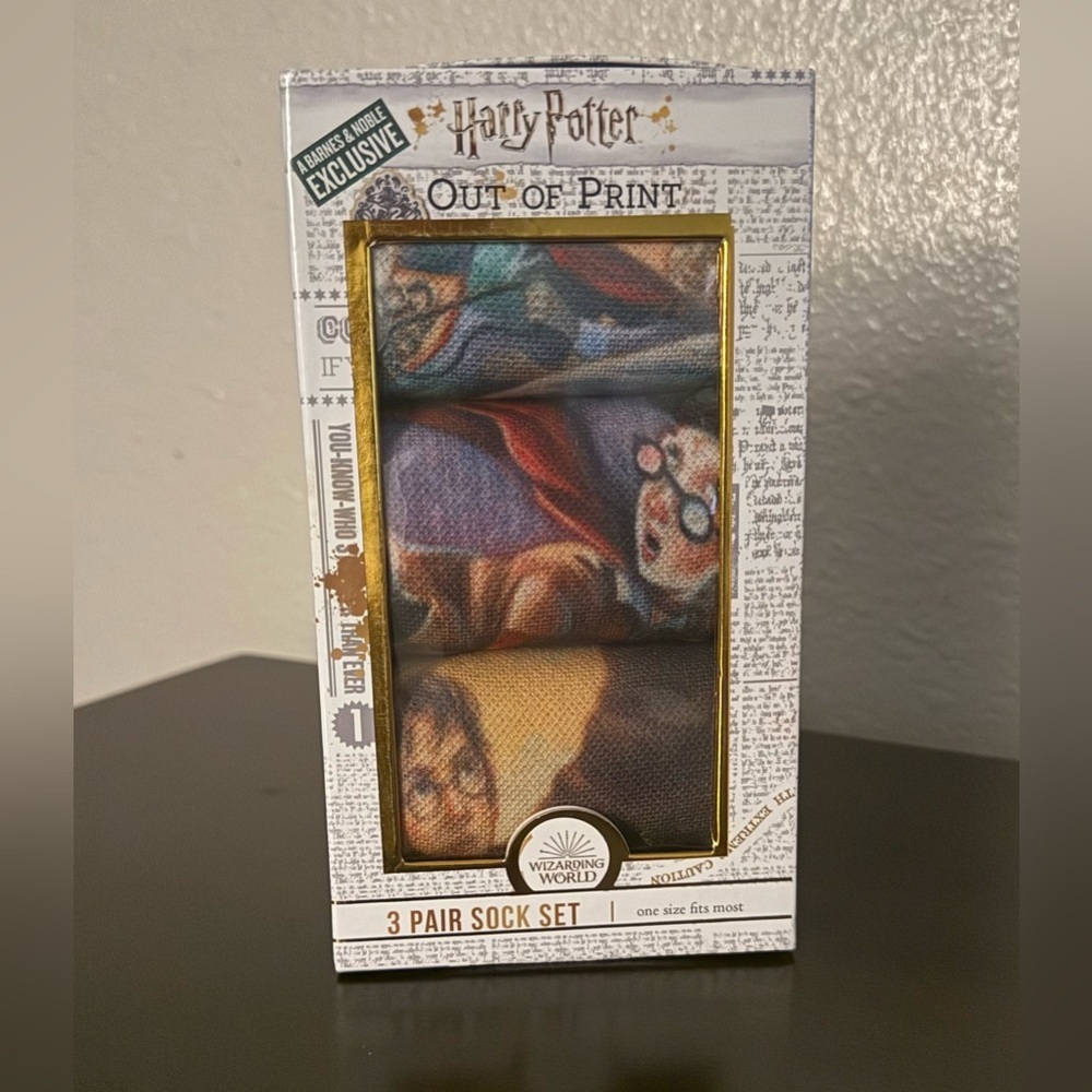 Harry Potter x Out of Print Book Cover Sock Set 3 Pair Bundle | Wizarding World - Picture 2 of 4